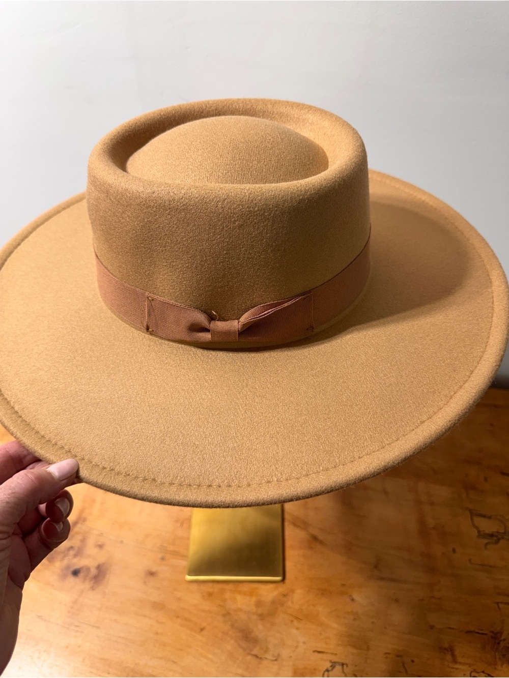Pro Calia Wide Brim Fedora Hat in Camel
